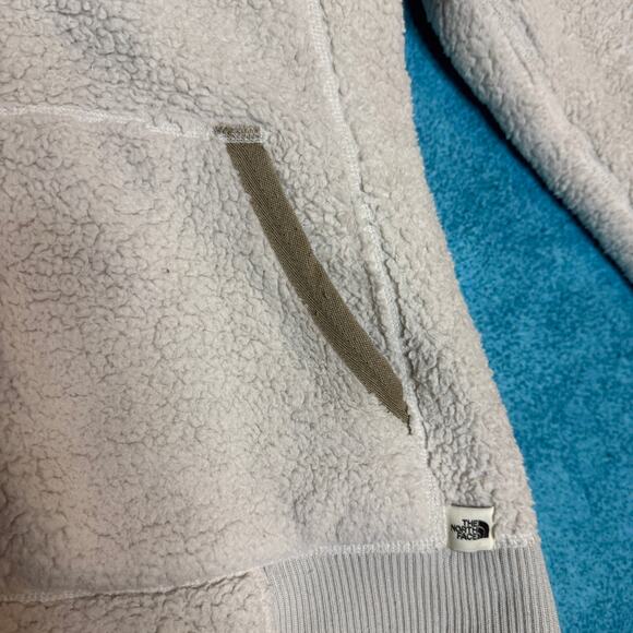 The North Face Women’s Full Zip Fleece Jacket Coat Size L Off White Polyester - Picture 3 of 15